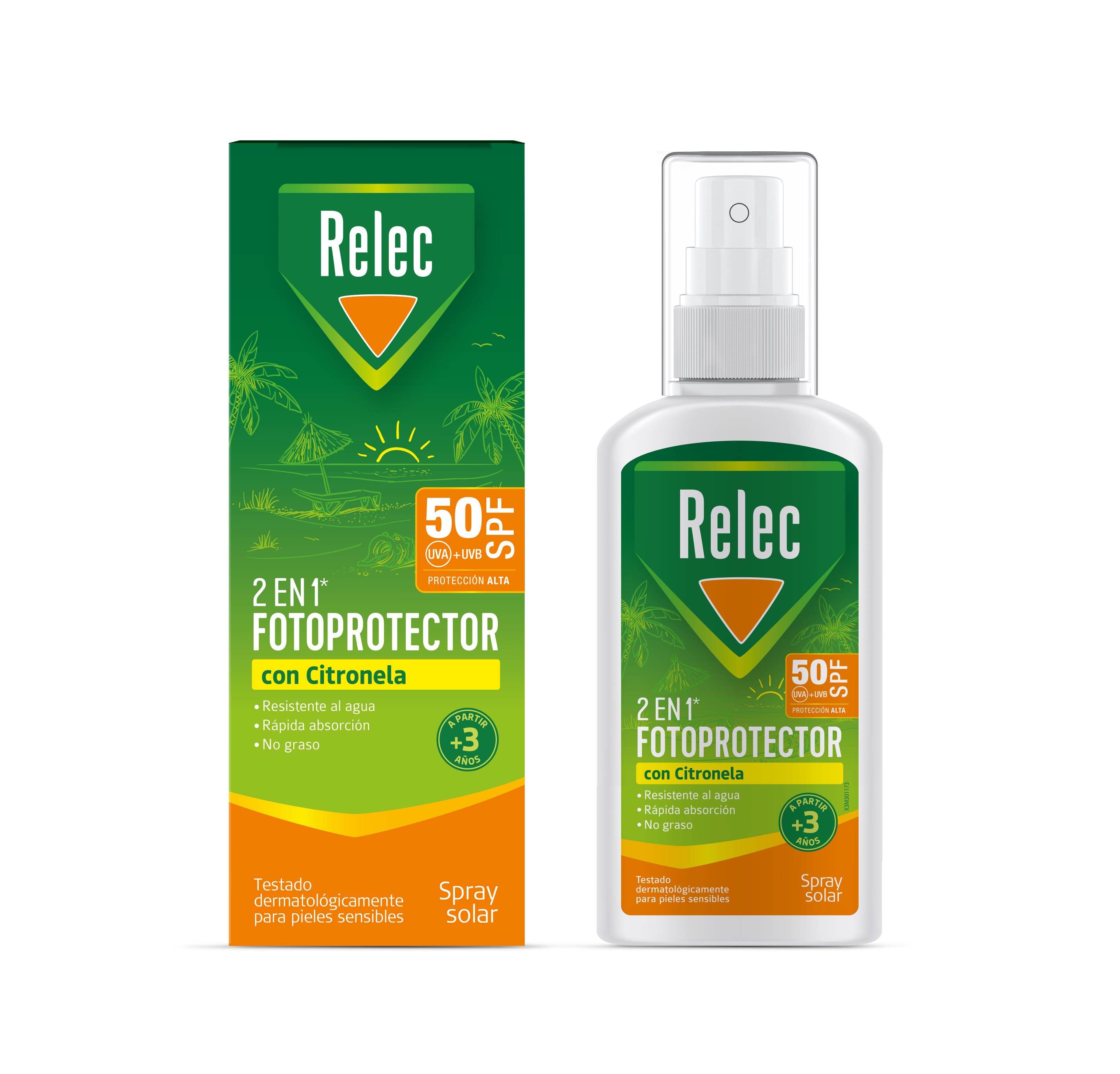 Relec 2en1 Foto protector con Citronela SPF50 100ml