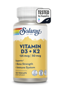 Solaray Vitamina D3 4000UI + K2 (MK7) 60 càpsules