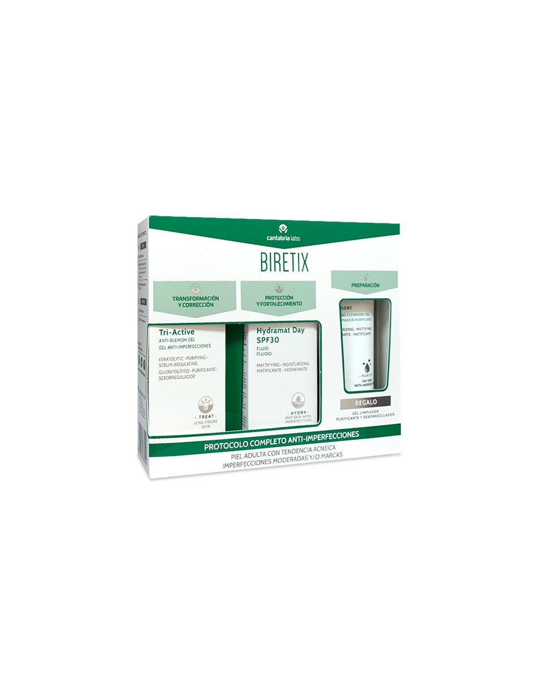 Biretix Pack Tri-Active + Hydra + Gel