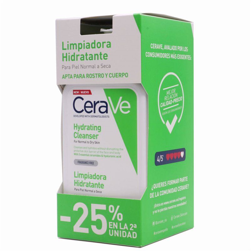 CeraVe Pack Netejadora Hidratant 2x473ml