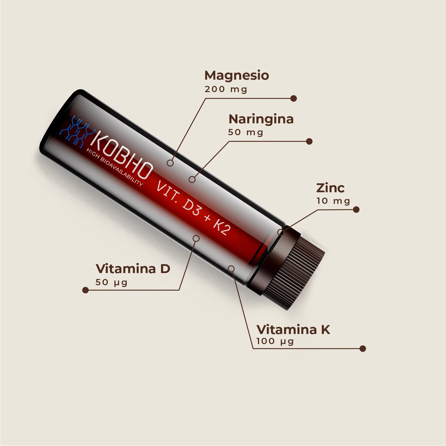 Vitamina D3 + K2 - Kobho High bioavailability